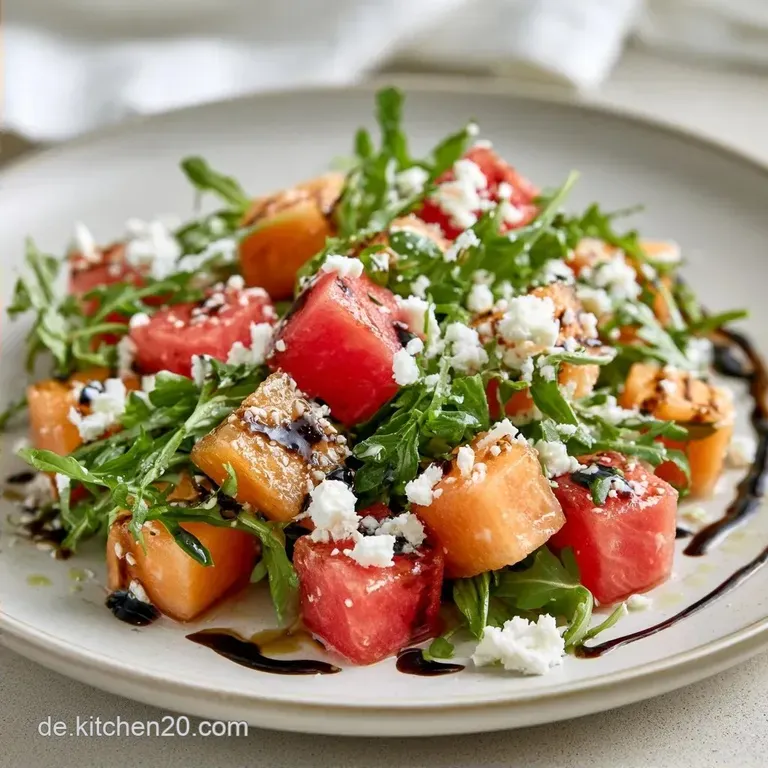 Melonensalat mit Feta und Rucola