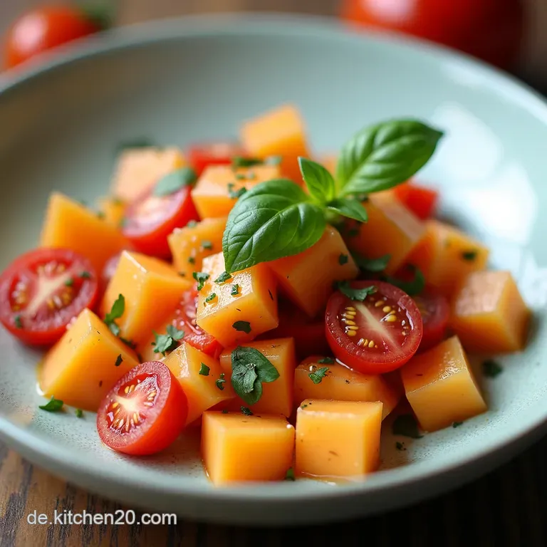 Mediterraner Melonensalat mit w&uuml;rzigem Putenschinken und BalsamicoKick