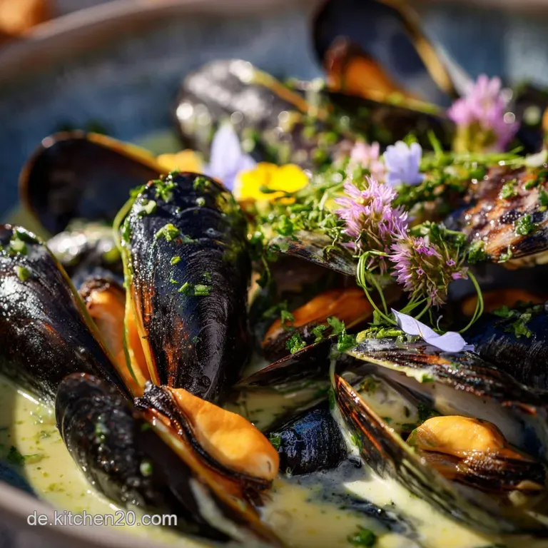 Muscheln &aacute; la Riva Miesmuscheln in cremiger KnoblauchZitronenSo&szlig;e mit Wei&szlig;wein