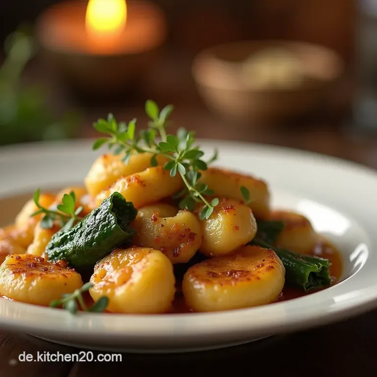 Ofengebackenes Gem&uuml;segnocchigl&uuml;ck Knusprige R&ouml;schen Brokkoli Mit Salbeibutter presentation