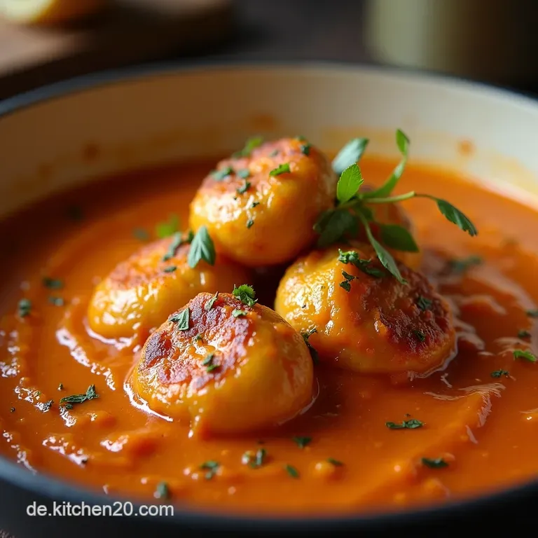 Omas Geheimnis Zarte Hackb&auml;llchen in Cremigscharfer Paprikaso&szlig;e presentation