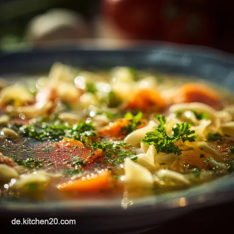 Herzhaft deutsche Nudelsuppe: Omas Seelenw&auml;rmer mit Eierstich und kr&auml;ftiger Rinderbr&uuml;he