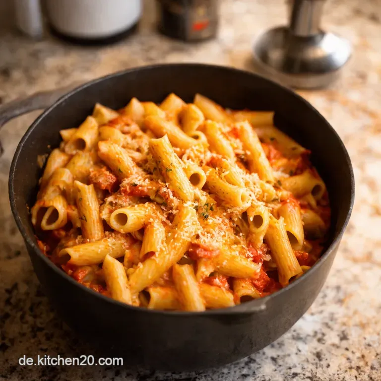 One Pot Pasta Gl&uuml;ck Creamy Tomato Basil for One presentation