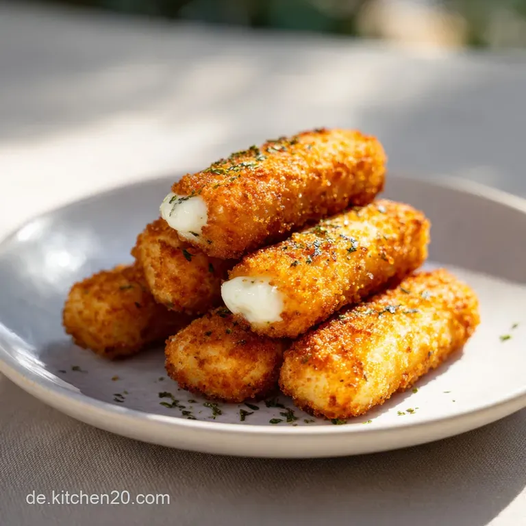 Panierte Mozzarella-Sticks mit Panko-Kruste