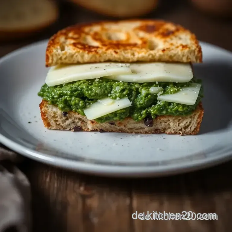 Pesto K&auml;se &ndash; Ein Aromatischer Genuss Im K&auml;se-Sandwich presentation