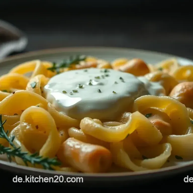 Pfifferlinge &agrave; la cr&egrave;me mit Bandnudeln