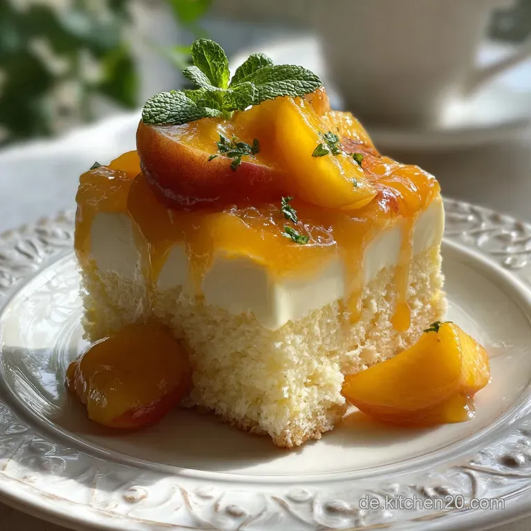 Pfirsich-Vanillekuchen mit Pudding: Himmlischer Genuss