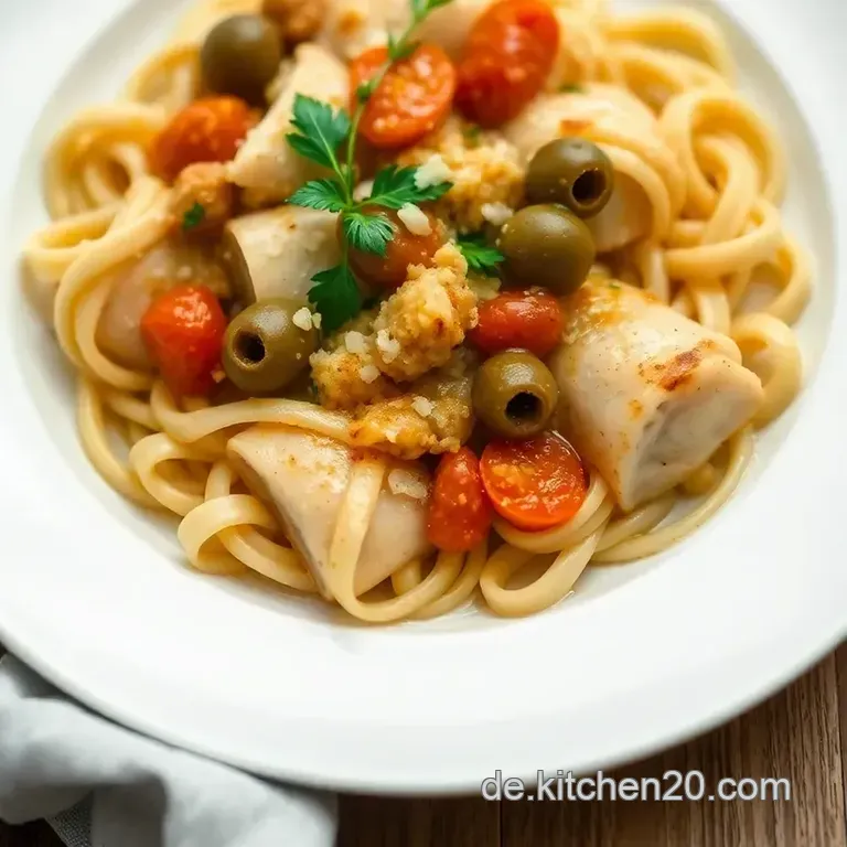 Pouletbr&uuml;stli in Sherry-Rahm-Sauce Mit Pappardelle presentation