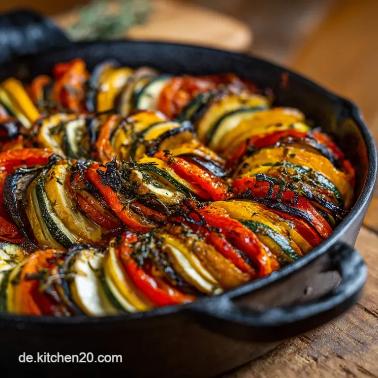 Ratatouille aus dem Ofen: Die provenzalische Delikatesse elegant geschichtet