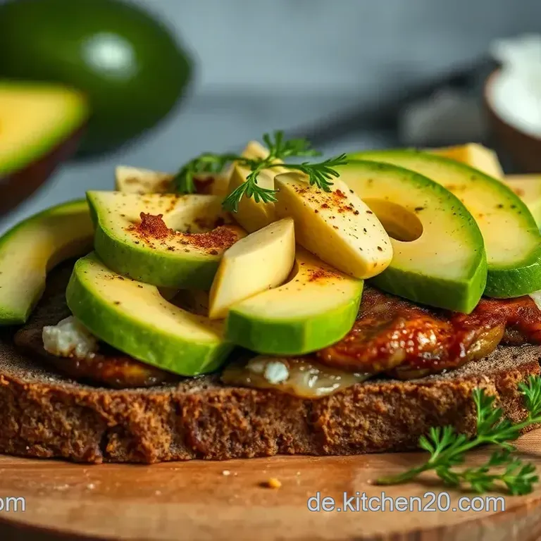 R&auml;ucherlachs auf Schwarzbrot mit Avocado-Creme
