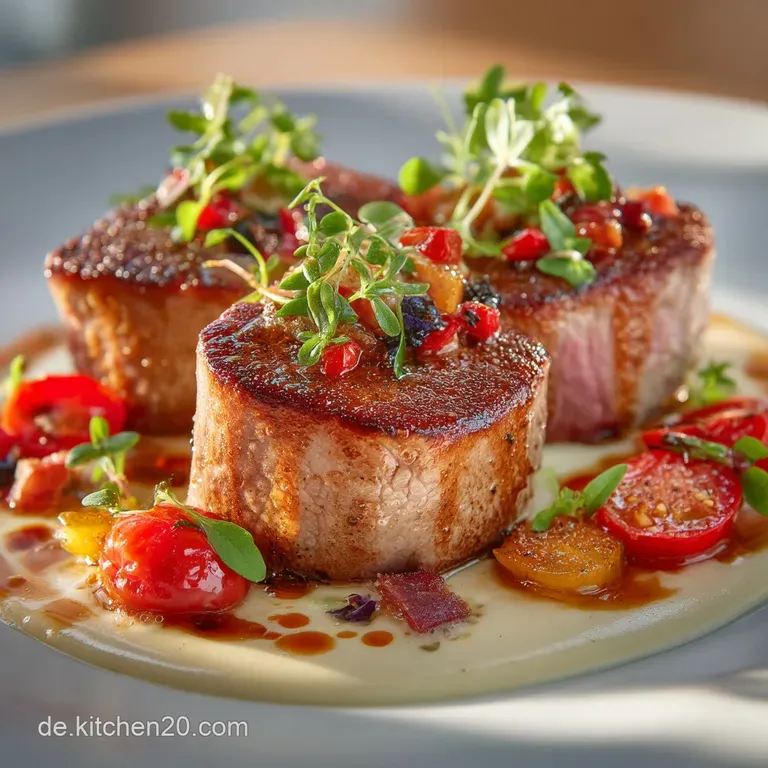 RinderfiletMedaillons Bayerische Eleganz mit knuspriger SpeckTomatenHaube