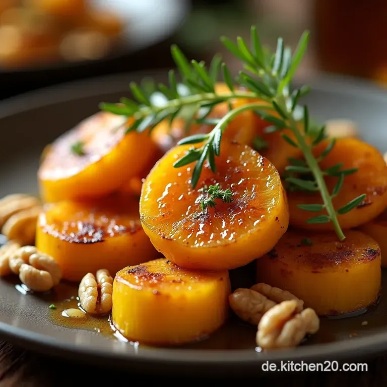 Kross Karamellisiert Ger&ouml;steter Rosenkohl Mit Waln&uuml;ssen Und Honigglasur presentation