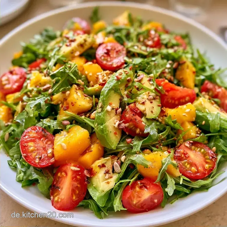 Rucolasalat Mango Avocado mit Kirschtomaten