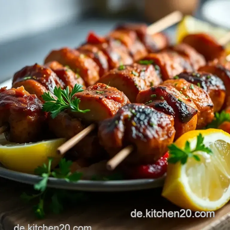Saftige Schweine-Souvlaki Mit Tzatziki presentation
