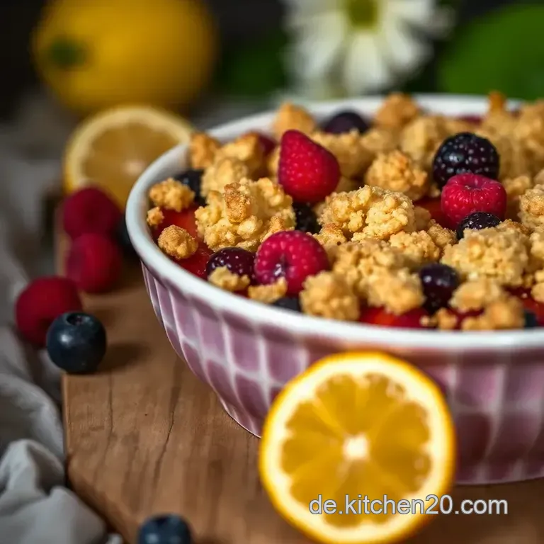 Saftiger Beeren-Crumble presentation