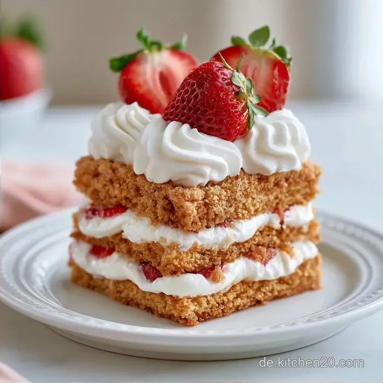 Schnelles Erdbeer Butterkeks Dessert mit Magerquark