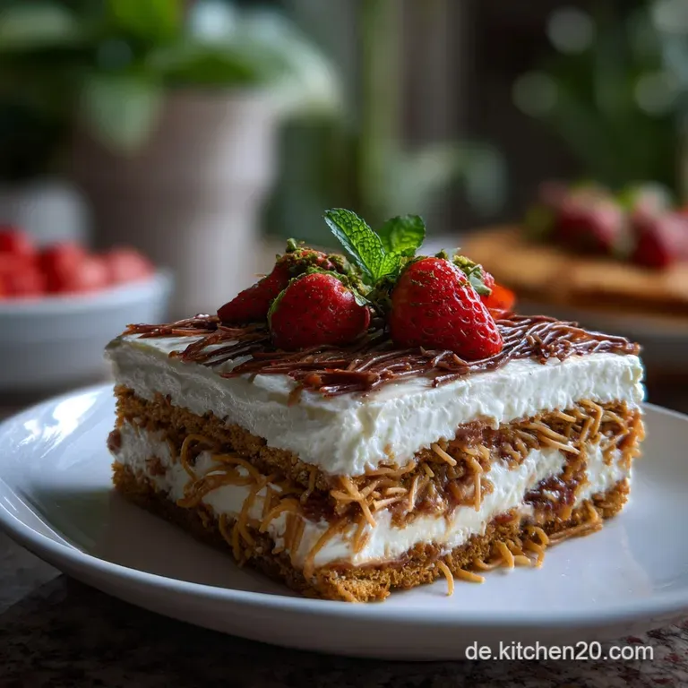 Spaghettieis Blechkuchen Rezept f&uuml;r die ganze Familie