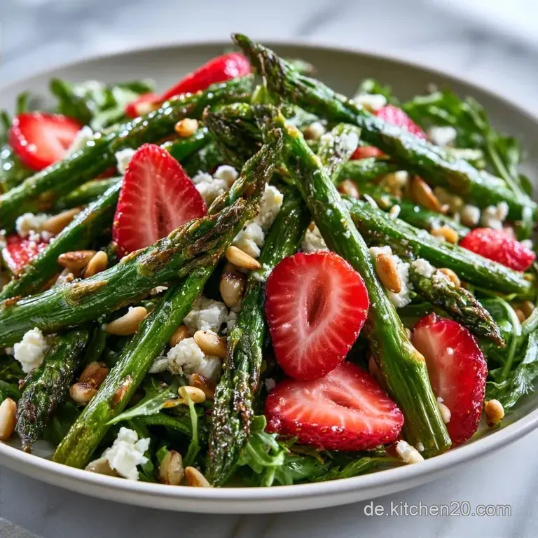 Herzhafter Spargelsalat mit Erdbeeren und Feta