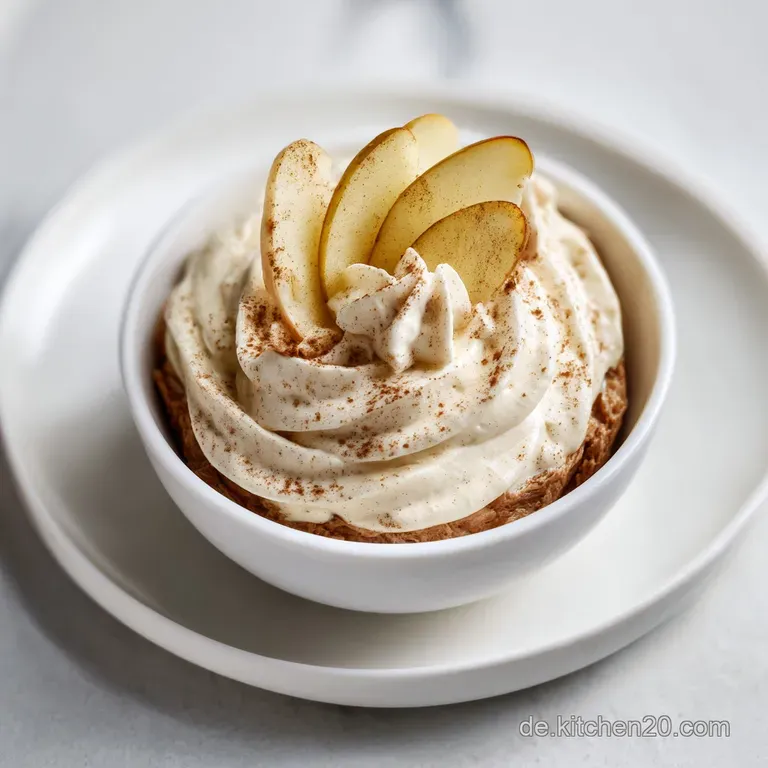 A pristine white bowl showcasing swirls of rich mascarpone topped with golden-brown sp&eacute;culatius.