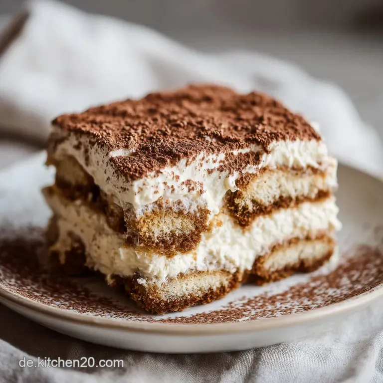Elegant tiramisu slice showcasing defined layers of cream and cookie, cocoa dusting, garnished with star anise and cinnamo...