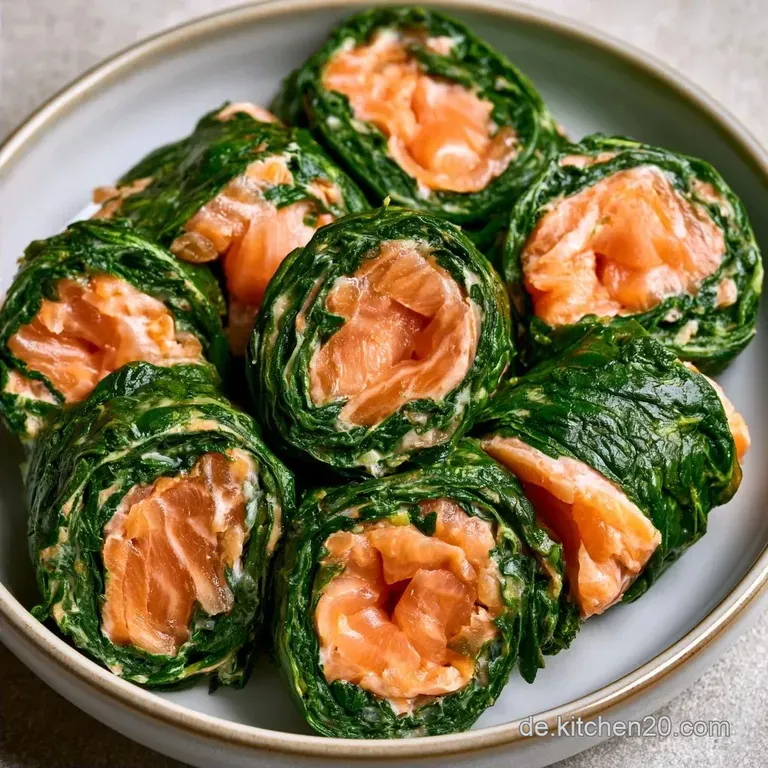 Spinat-Lachs-Rollen mit Parmesan