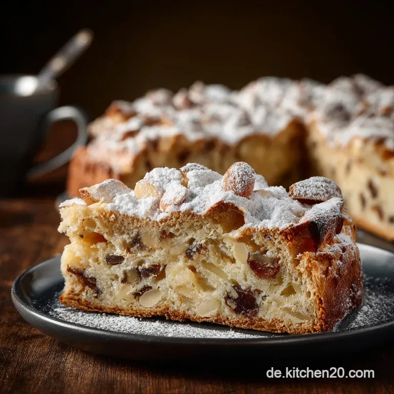 Stollenkuchen vom Blech mit Marzipan: Schnell Saftig