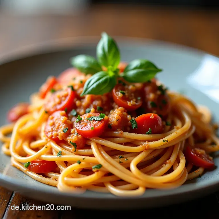 BlitzKlassiker Spaghetti mit intensiver ThunfischTomatensauce