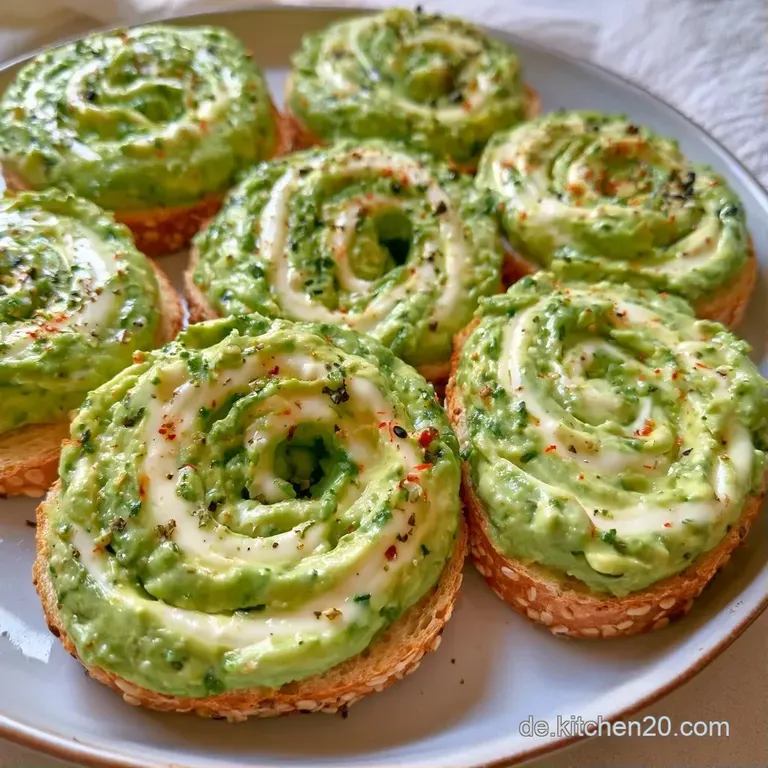Elegante Anordnung goldbrauner Toast-Happen mit knackigem Gem&uuml;se auf einem hellen Teller mit frischem Gr&uuml;n.