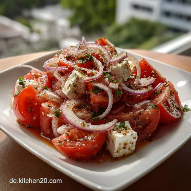 Schneller Tomaten Feta Salat Mit Zwiebeln: Maximale Tiefe presentation