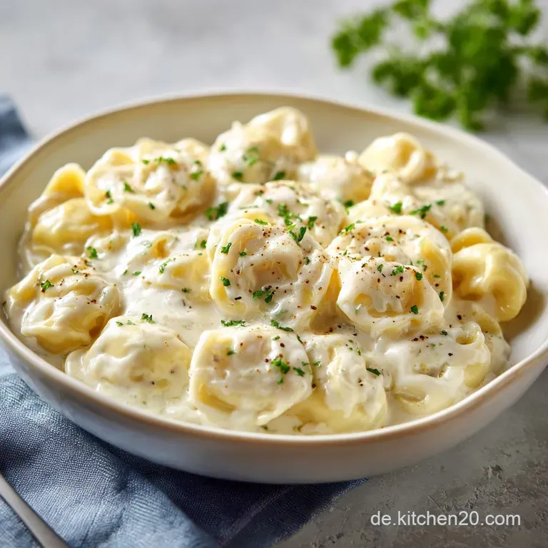 Tortellini mit K&auml;se-Sahne-So&szlig;e: Samtig