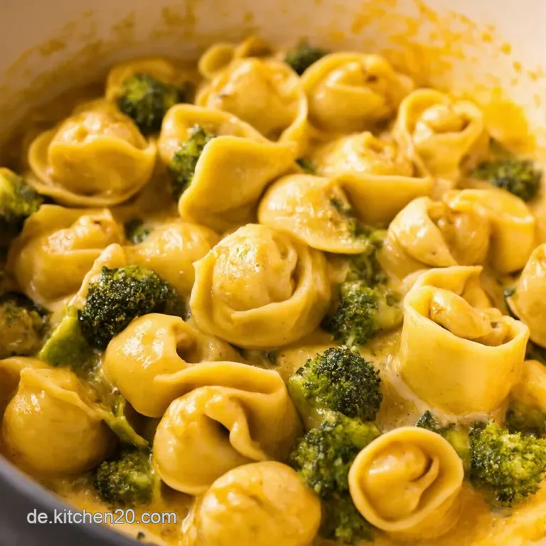 Tortelliniauflauf Deluxe Cremiger Brokkoli Schinken presentation