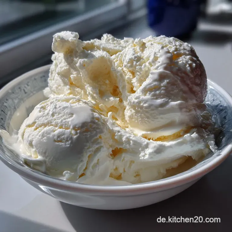 Scoops of pale vanilla ice cream elegantly served in a clear glass, garnished with a sprinkle of dark chocolate shavings a...