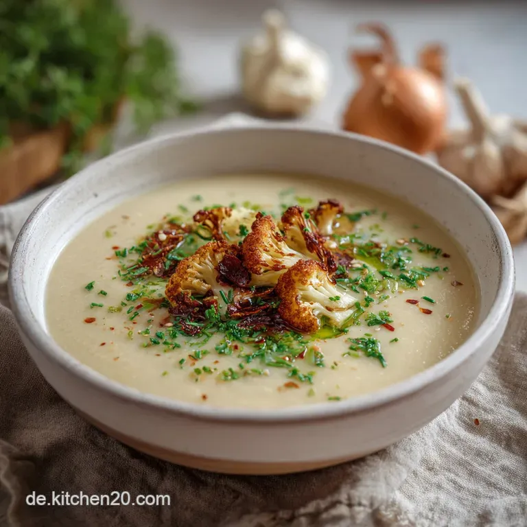 Vegane Cremige Blumenkohlsuppe