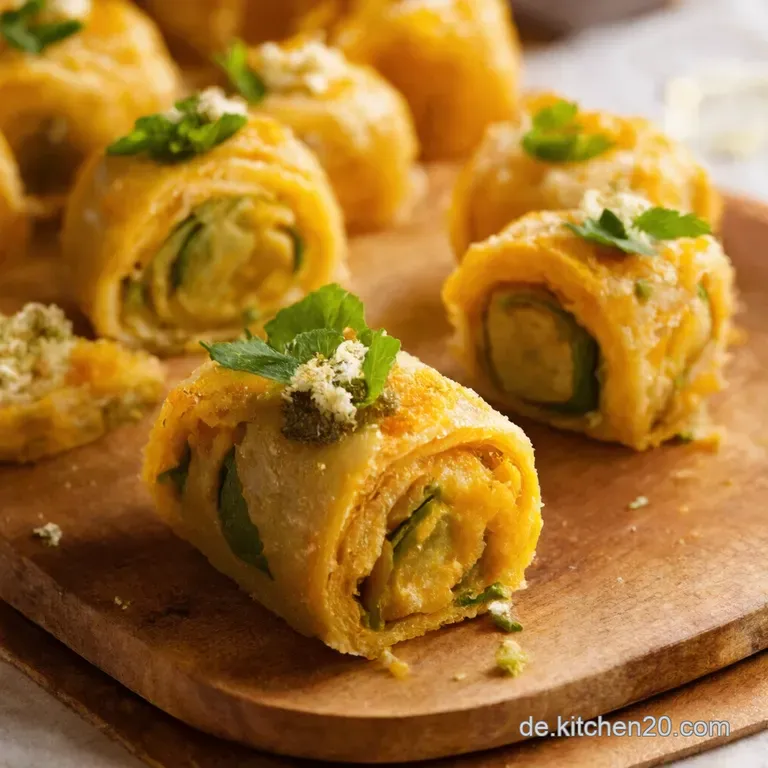 Vegane Gl&uuml;cksrollen Mit Erdnussdip presentation