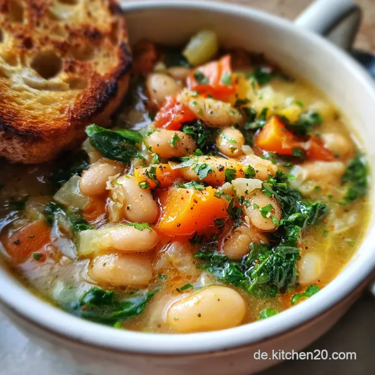 Vegane Wei&szlig;e Bohnensuppe mit Gr&ouml;nkohl