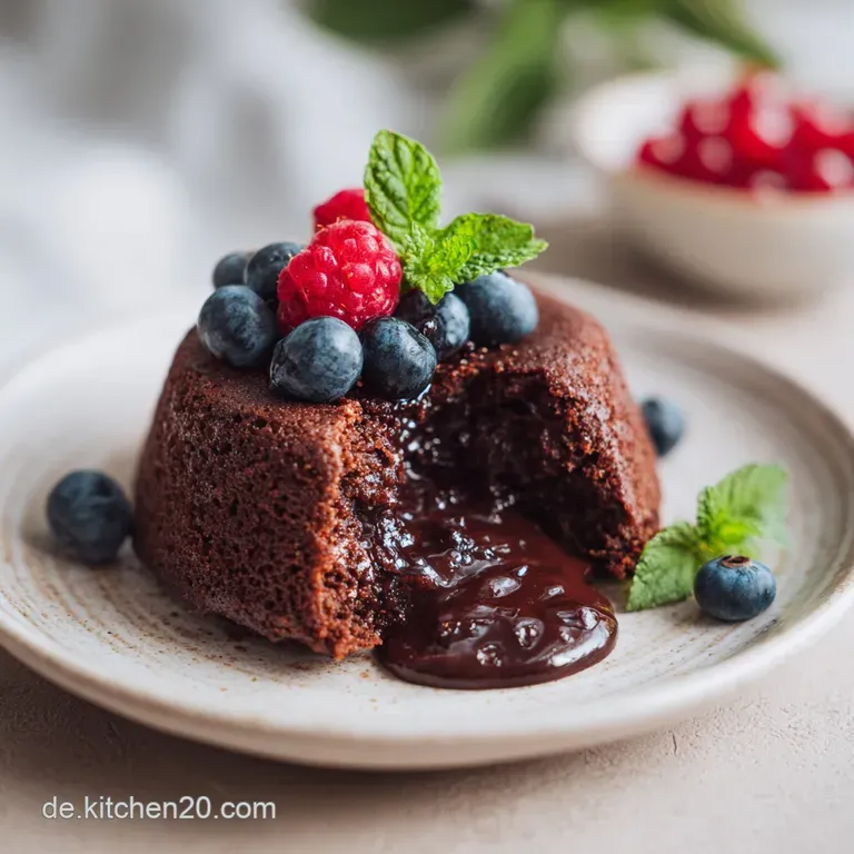 Slice of decadent vegan chocolate cake on a white plate. Garnished with fresh raspberries and a light dusting of powdered ...
