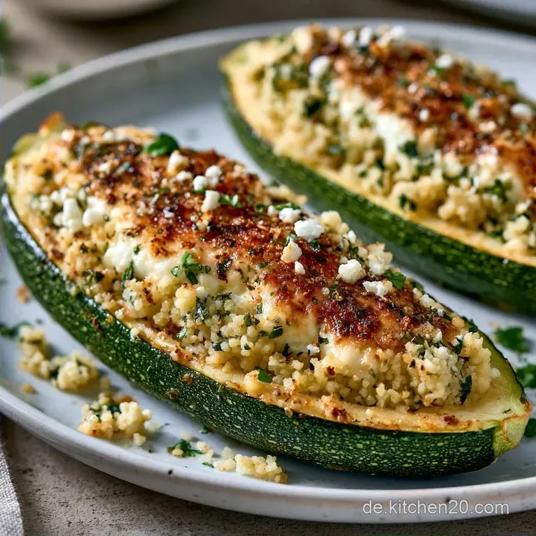 Vegetarische Gef&uuml;llte Zucchini mit Feta