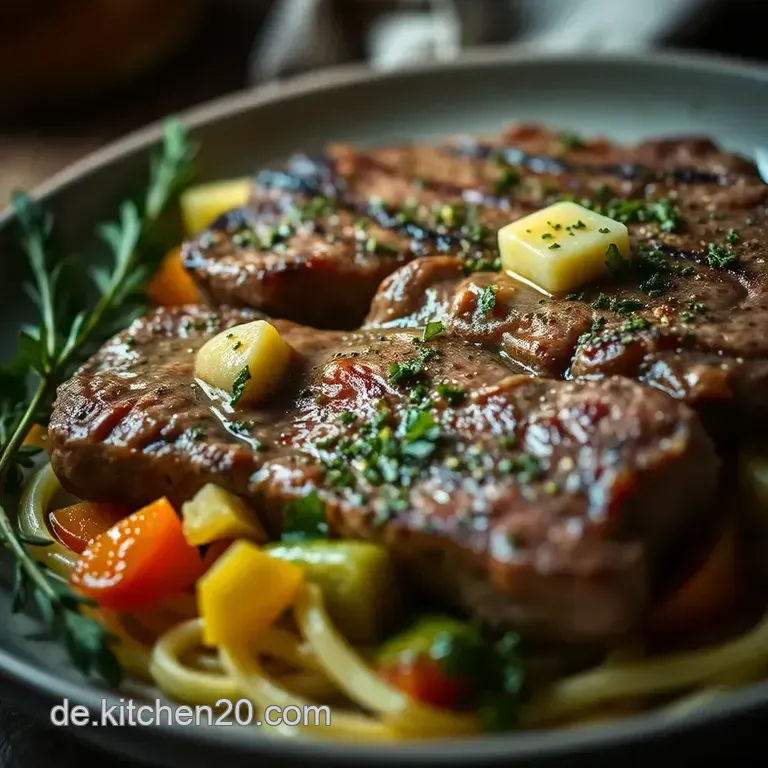 Zartes Kammsteak Mit Kr&auml;uterbutter Und Ofengem&uuml;se presentation