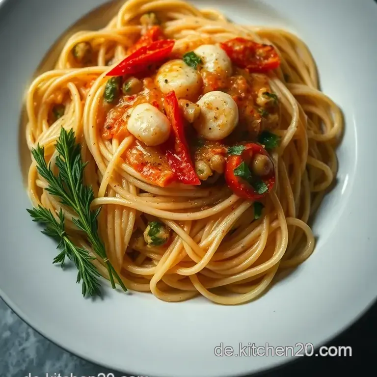 Zitronen-Knoblauch-Garnelen Mit Spaghetti presentation