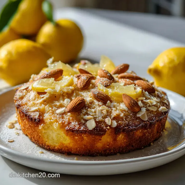 Low Carb Kuchen Geb&auml;ck: Saftiger Zitronen-Mandelkuchen presentation
