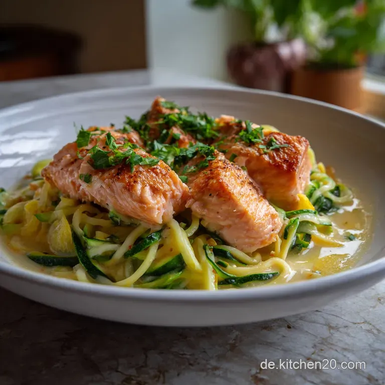 Zucchini Nudeln Mit Lachs Und Zitronenso&szlig;e Keto